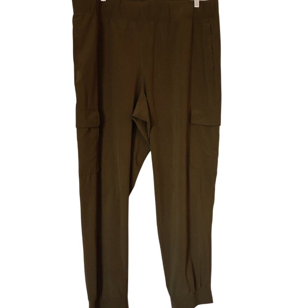Women's XL Olive Green Stretch Cargo Joggers EUC